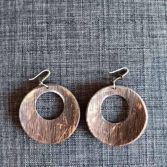 Vintage wooden (?) earrings for pierced ears - Picture 2 of 2